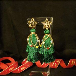 Earrings Christmas Tree Tassel Dangle Holiday Earrings - SOLD OUT Last Year!